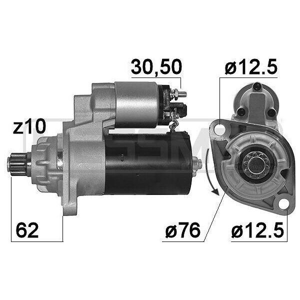 Era 220213A Motorino Di Avviamento 1,1 Kw Per Vw Golf Iv Hatchback (1J1) 12 V-image