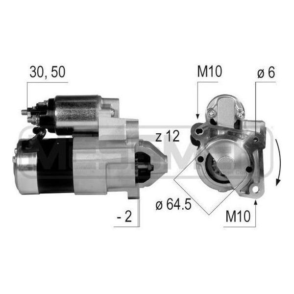 Era 220039A - Oe M000T81291 Anlasser, Starter FüR Logan, Sandero, Almera Ii (N16), Micra Iii (K12), Clio Ii, Clio Iii, Kangoo (Kc), Kangoo (Fc), Logan I, Megane Ii, Modus (F/JP0), Scenic Ii, Thalia I (Lb), Thalia Ii (Lu)-image