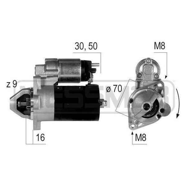 Era 220214A - Oe 1 477 V0 06 Motorino Di Avviamento, Motorino Di Avviamento Per Cabrio (450), City-Coupe (450), Fortwo Cabrio (450), Fortwo Cabrio (451), Fortwo (450), Fortwo (451)-image