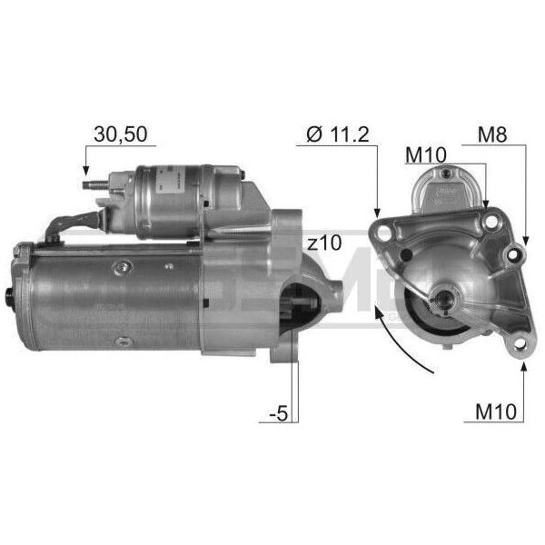 Era 220136A Motorino Di Avviamento 2,2 Kw Per Opel Vivaro A Furgone (X83) 12 V-image