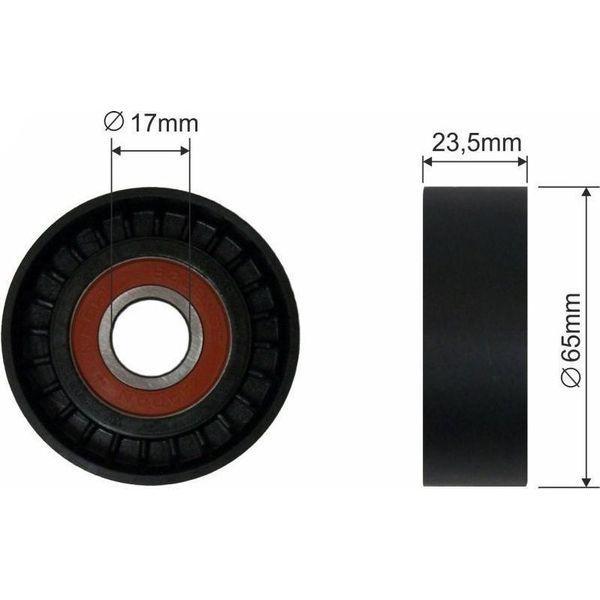 Fast FT44521 Puleggia Tenditore Cinghia A V 65Mm Per Opel Combo Box/Combi (X12) Combo Combi / Tour (X12) Per Ford Ka (RU8) Per Fiat Panda (169) 500-image