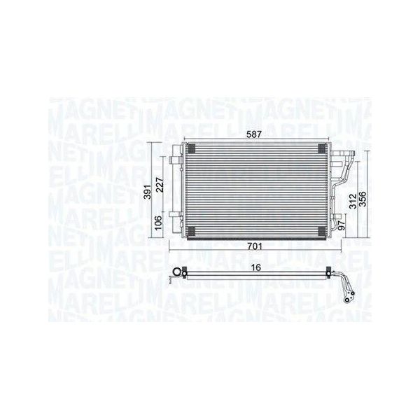 Magneti Marelli 350203951000 - Oe 97606 2H000 Condensatore Aria Condizionata Con Essiccatore Per I30 (Fd), I30 (Gd), Pro Ceed (Ed), Ceed (Ed)-image