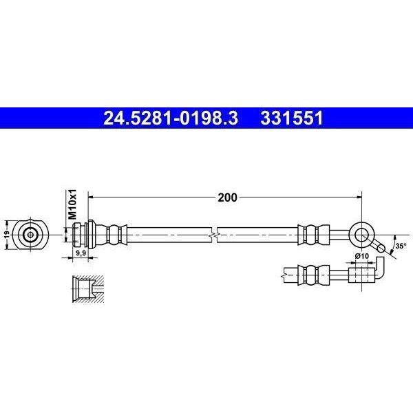 Ate 24.5281-0198.3 - Tubo Freno Oe 46210 1KA0B Per Juke (F15)-image