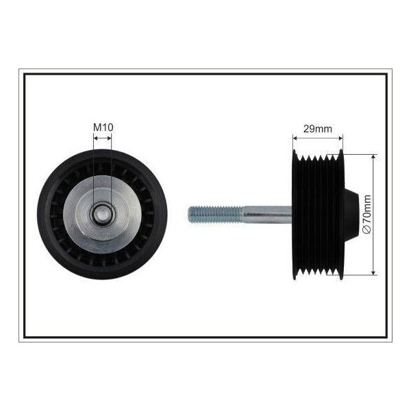 Caffaro 500510 Puleggia Folle Cinghia A V 70Mm Per Porsche Cayenne (9PA)-image