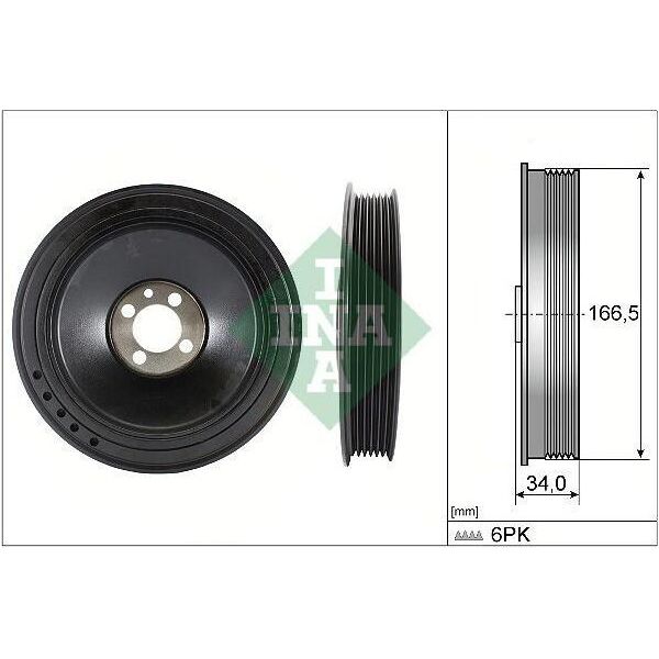 Ina 544 0157 10 Puleggia Albero Motore Per Opel Insignia Caravan 167 Mm-image