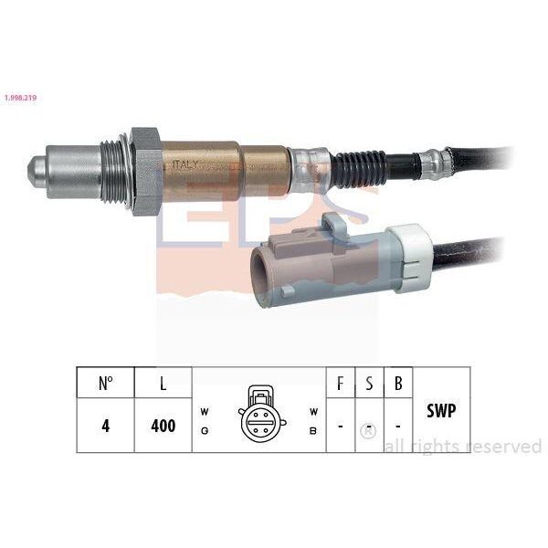 Sonda Lambda Eps Per Ford Fiesta Mk5 Hatchback (JH1, JD1, JH3, JD3) Sonda Planare Riscaldata 400 Mm 1.998.219-image