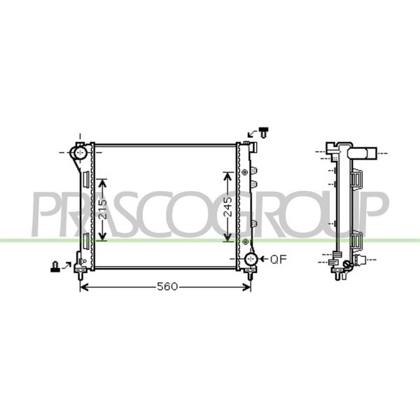 Prasco FD008R002 - Oe 51785398 Radiatore, Raffreddamento Motore Per 500 (312), Ka (RU8)-image