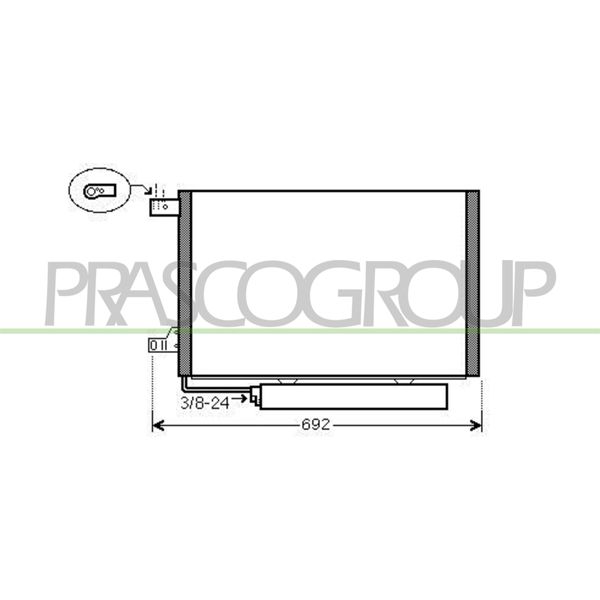 Prasco ME324C002 - Oe 1695000054 Condensatore Aria Condizionata Con Essiccatore Per Classe A (W169), Classe B (W245)-image