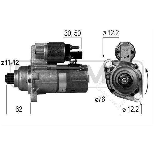 Era 220535A Motorino Di Avviamento 2 Kw Per Vw Golf V Hatchback (1K1) 12 V-image