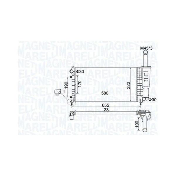 Magneti Marelli 350213183600 - Oe 46834062 Radiatore, Raffreddamento Motore Per Idea-image