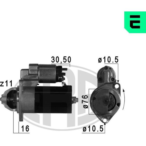 Era 220775A Motorino Di Avviamento 1,1Kw 12V-image