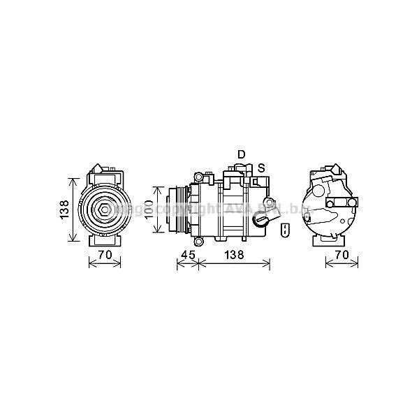 Prasco VNAK384 - Compressore Aria Condizionata Oe 2E0820803H Per Crafter (2E), Crafter (2F)-image