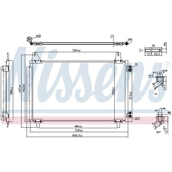 Nissens 941296 Condensatore Climatizzatore Per Opel Corsa F + Essiccatore-image