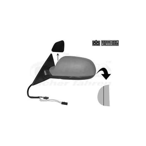 Van Wezel 0384827 Specchietto Esterno Specchietto Laterale Sinistro Per Audi A5 Coupé (8T3) Asferico Riscaldato Con Memoria Primerizzato-image
