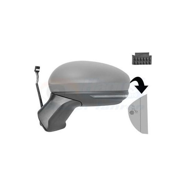 Van Wezel 4403827 Specchietto Esterno Specchietto Laterale Sinistro Per Renault Captur Ii Asferico Riscaldato Primerizzato-image