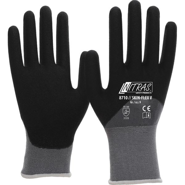 Guanto Skin Flex V A Maglia Fine Taglia 10, Grigio/Nero-image
