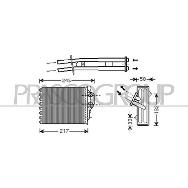 Prasco FT030H001 - Oe 77362540 Scambiatore Di Calore, Riscaldatore Per 500 (312), Panda, Ka (RU8)-image