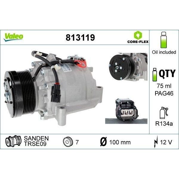 Valeo 813119 - Compressore Aria Condizionata Oe 38800 Rzv G020 M2 Per CR-V Iii (Re)-image