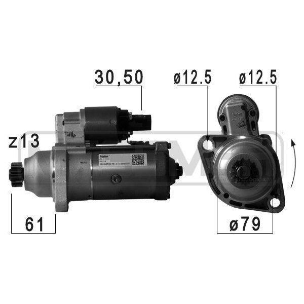 Era 220757A Motorino Di Avviamento 2 Kw Per Vw Golf Vii Hatchback (5G1, BQ1, BE1, BE2) 12 V-image