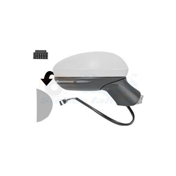 Van Wezel 4422808 Specchietto Esterno Specchietto Laterale Destro Per Renault Clio V Hatchback (Bf) Convesso Riscaldato Primerizzato-image