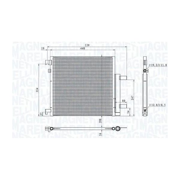 Magneti Marelli 350203908000 - Condensatore Aria Condizionata Oe 6453CQ Con Essiccatore Per Xsara, 607 (9D, 9U), 406-image
