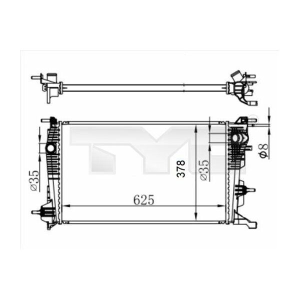 Tyc 728-0065-R - Oe 214100002R Radiatore, Raffreddamento Motore Per Grand Scenic Ii (Jm), Grand Scenic Iii (Jz), Megane Cc, Megane Iii, Scenic Iii-image