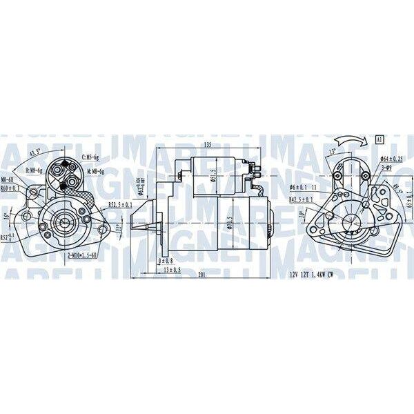 Magneti Marelli 063721332010 - Motorino Di Avviamento Per Dokker, Duster, Lodgy, Logan, Sandero, Citan (W415), Juke (F15), Micra Iii (K12), Note (E11, NE11), Note (E12), Pulsar, Qashqai +2 I (J10), Tiida (C11)-image