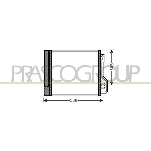 Prasco ME305C001 - Oe 4515000054 Condensatore Aria Condizionata Con Essiccatore Per Fortwo Cabrio (451), Fortwo (451)-image