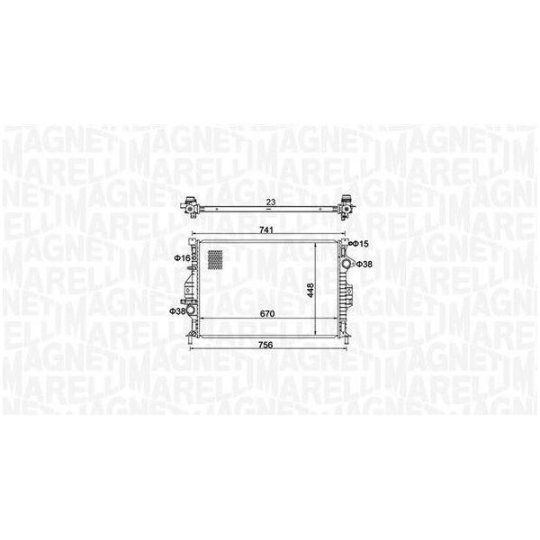 Magneti Marelli 350213157700 Radiatore Acqua Radiatore Motore Per Ford Focus Iii Turnier Mondeo Iv Turnier (BA7) S-MAX (WA6) Focus Iii Galaxy (WA6)-image