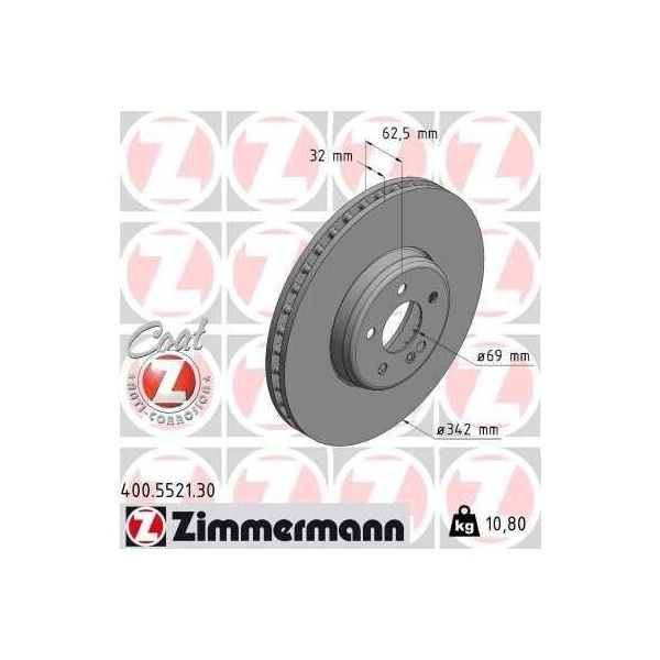 Zimmermann 400.5521.30 - Disco Freno Per Cls (C257), Classe E (W213), Classe E (A238), Classe E (C238), Glc (X253), Glc (C253)-image