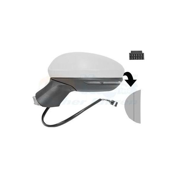 Van Wezel 4422817 Specchietto Esterno Specchietto Laterale Sinistro Per Renault Clio V Hatchback (Bf) Asferico Riscaldato Primerizzato-image