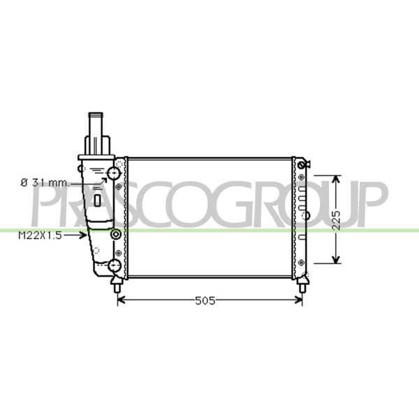 Prasco FT132R001 - Radiatore Oe 46465015, Raffreddamento Motore Per Punto-image