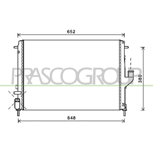 Prasco DA220R006 - Oe 214100598R Radiatore, Raffreddamento Motore Per Duster, Logan, Sandero, Logan I-image