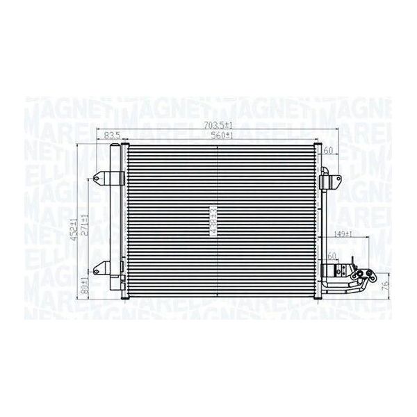 Magneti Marelli 350203815000 Condensatore Climatizzatore Condensatore Climatizzatore Per Vw Touran (1T1, 1T2) + Essiccatore-image