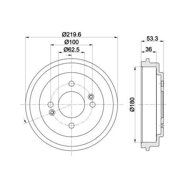Hella 8DT 355 303-061 - Oe 584111Y000 Tamburo Del Freno Per Picanto (Ta)-image