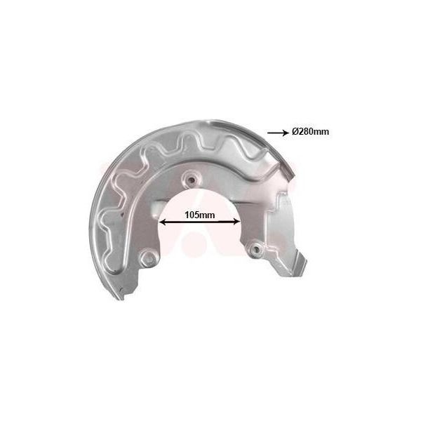 Van Wezel Parafango Disco Freno Per Vw Polo Hatchback (6R1, 6C1) Anteriore Sinistro 5814371 Piastra Di Ancoraggio-image