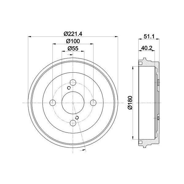 Hella 8DT 355 303-021 - Oe 4243174010 Tamburo Del Freno Per Iq (J1)-image