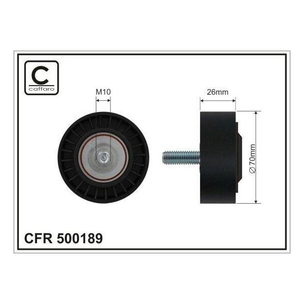 Caffaro 500189 Puleggia Folle Cinghia A V 70Mm Per Porsche Macan (95B) 911 (997) Boxster (987) 911 Cabriolet (997) Cayman (987) 911 (991)-image