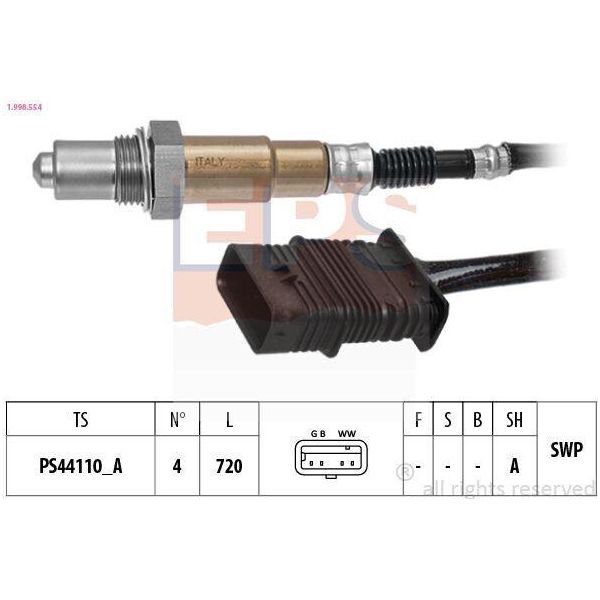 Sonda Lambda Eps Per Bmw 3 Touring (E91) Sonda Planare Riscaldata 720 Mm 1.998.554-image