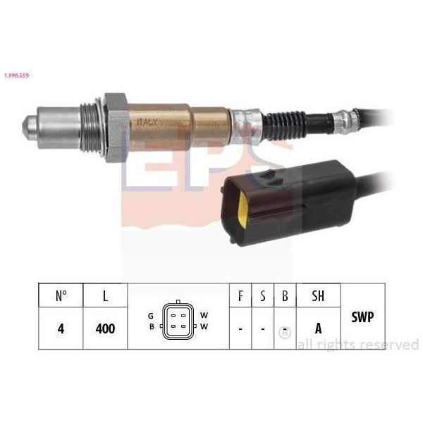 Sonda Lambda Eps Per Chevrolet Spark (M300) Post-Catalizzatore Riscaldata Sonda Planare 400 Mm 1.998.559-image