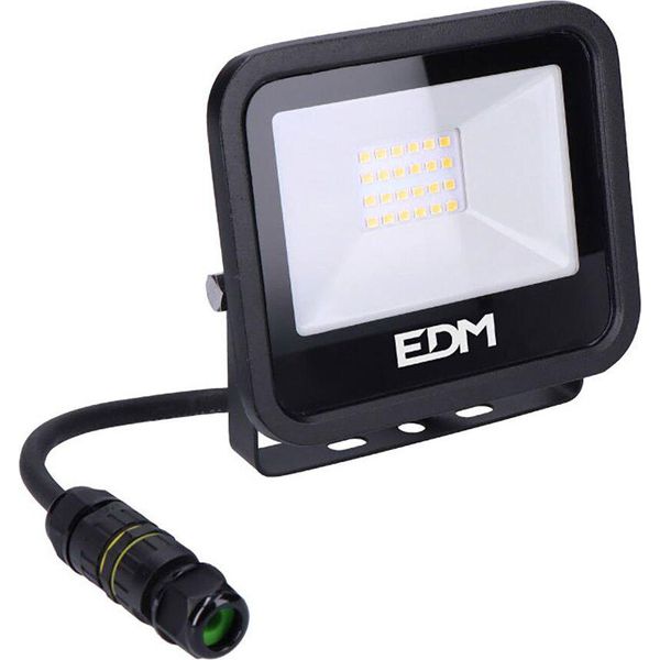 Faretto Led 20W 1520Lm 6400K Luce Fredda Serie Nera 12,4X10,6X2,8Cm Edm-image