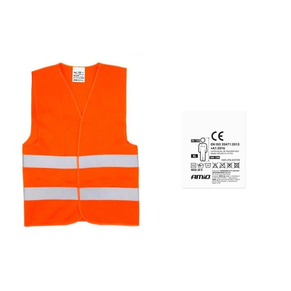 Gilet Arancione Riflettente Ad Alta Visibilità-image