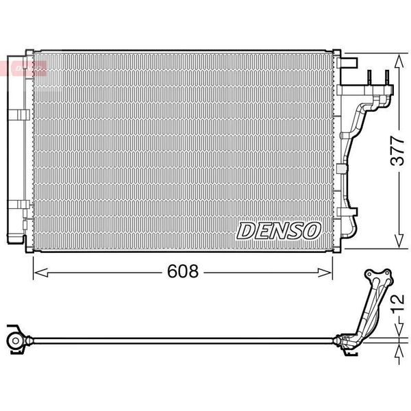 Denso DCN43004 Condensatore Aria Condizionata Condensatore Aria Condizionata Per Kia Soul Ii (Ps) +Asciugatore-image