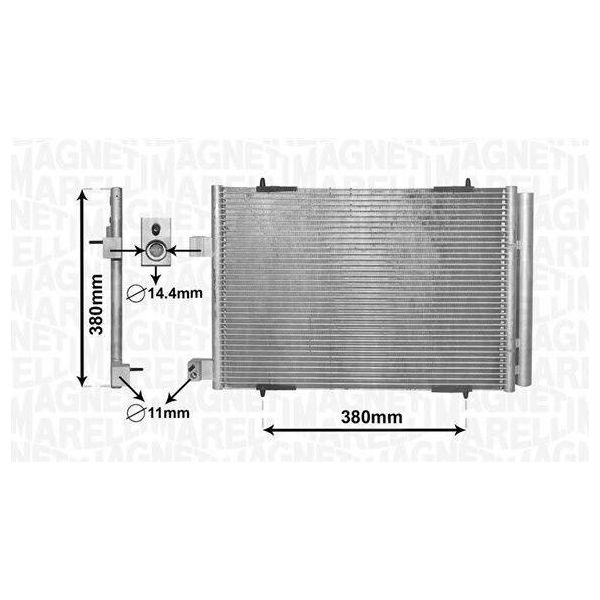 Magneti Marelli 350203855000 - Condensatore Aria Condizionata Oe 6455HV Con Essiccatore Per C5 Iii (Rw), C5 Iii (Rd), 508 (8E), 508 (8D), 407 Sw (6D, 6E), 407-image
