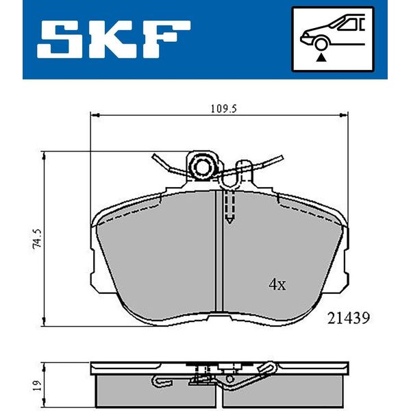 Set Di Pastiglie Freno Anteriori Skf Adatte Per MERCEDES-BENZ Classe C Berlina (W202) Vkbp 80516-image