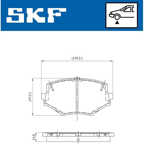 Set Pastiglie Freno Anteriori Skf Per Mazda MX-5 Ii (Nb) Vkbp 80564 A-image