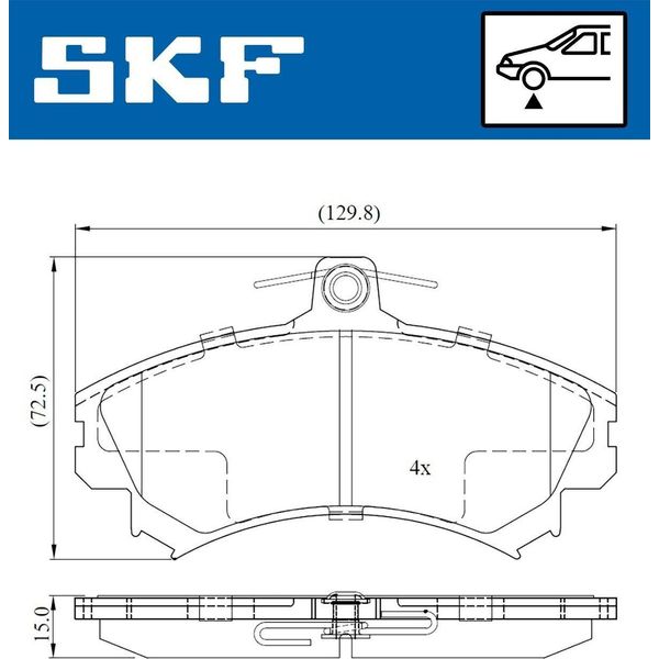 Set Pastiglie Freno Anteriori Skf Per Volvo V40 Station Wagon (645) Vkbp 80575 A-image