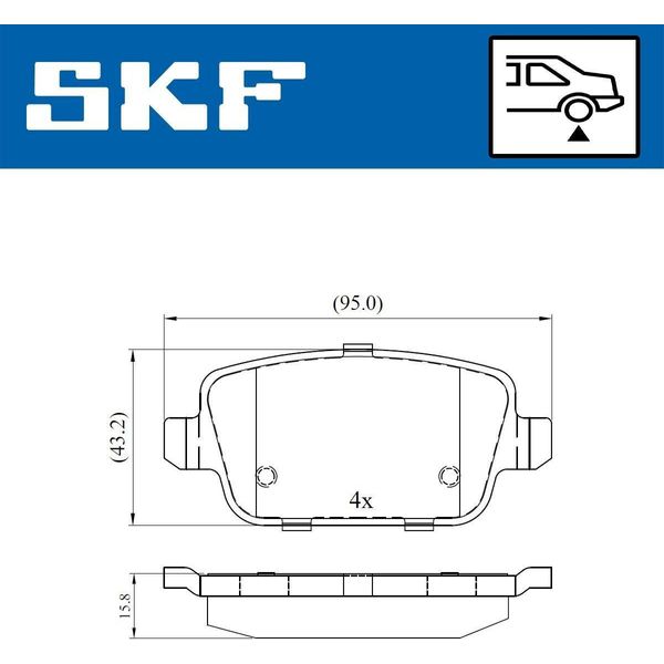 Set Pastiglie Freno Posteriori Skf Per Land Rover Freelander 2 Suv (L359) Vkbp 90498-image