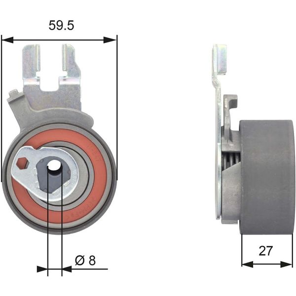 Gates T43173 Puleggia Tendicinghia, Cinghia Dentata Oe 1371715 Compatibile Con XC90, XC70, XC60, V70, V60, V50, V40, S80, S70, S60, S40, C70, C30, S-Max, Mondeo, Kuga, Focus-image