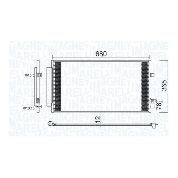 Magneti Marelli 350203173000 Condensatore Climatizzatore Condensatore Climatizzatore Per Fiat 500X (334) +Essiccatore-image